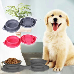 Foldable Double Bowl for Dog (Food & Water)